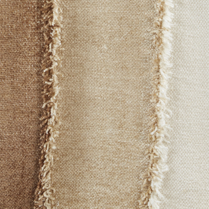 Colour Cascade Fringed Table Runner, Brown/White