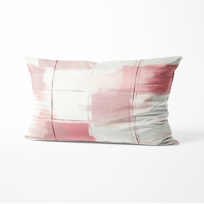French Country Sofa Throw Pillow - Red Blush Plaid Printed Cushion