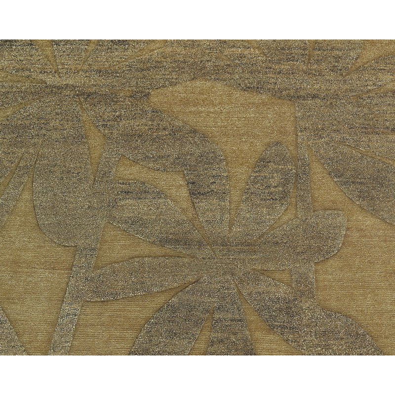 Paradise Floral Area Rug in Gold/Taupe, Rectangle 2' x 3'