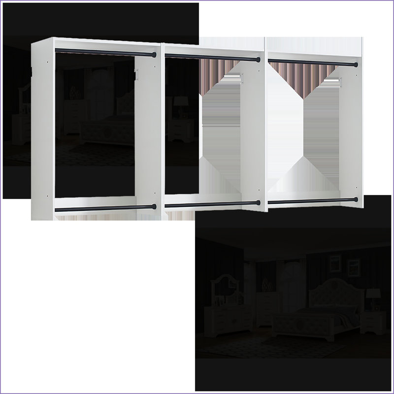 Closet Systems | Devi Modern Modular Wall-Mounted Closet | White | Wood, White