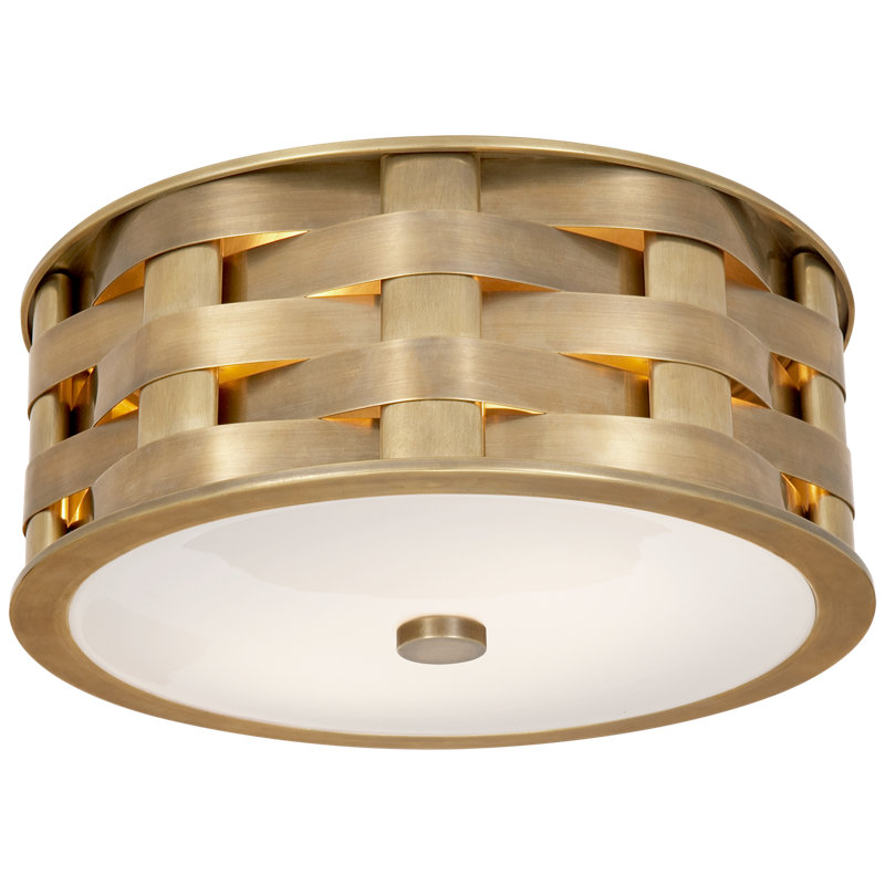 Ralph Lauren Ella 2 Light Flush Mount, Natural Brass
