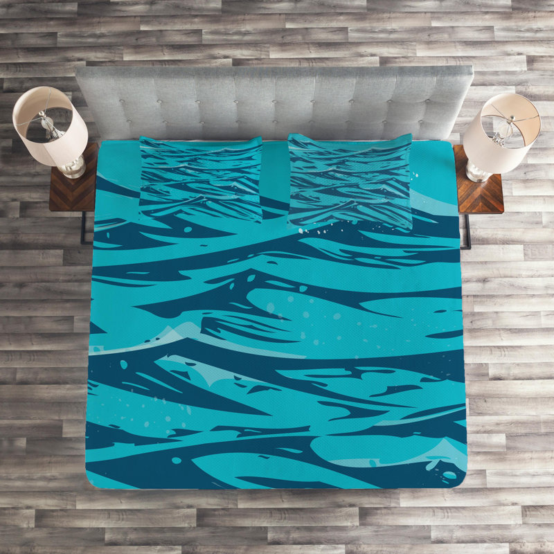 Island Coastal Polyester Coverlet, King Bedspread + 2 Shams