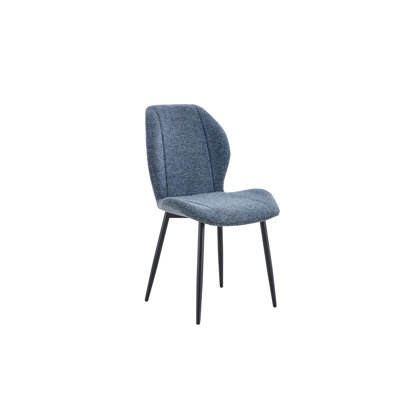 Ensemble de 4 chaises de salle à manger minimalistes modernes en tissu bleu smog