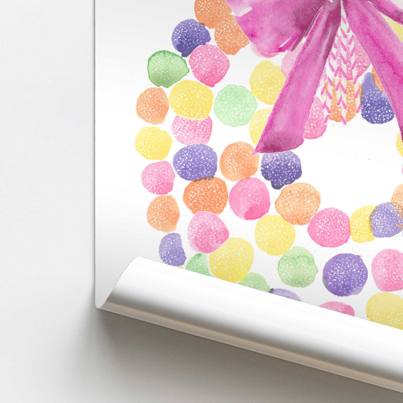 Motif de couronne arc-en-ciel, Sans cadre, papier, H 12 po x l 16 po