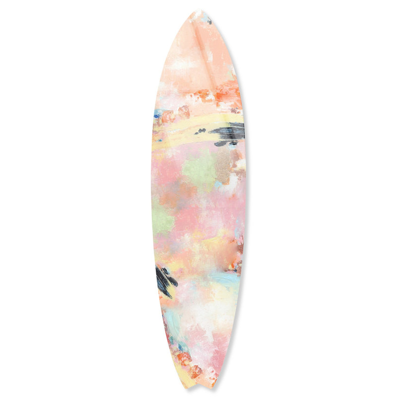 «Bright Seascape Surfboard Acrylique Coastal Wall Art» par Notoriart