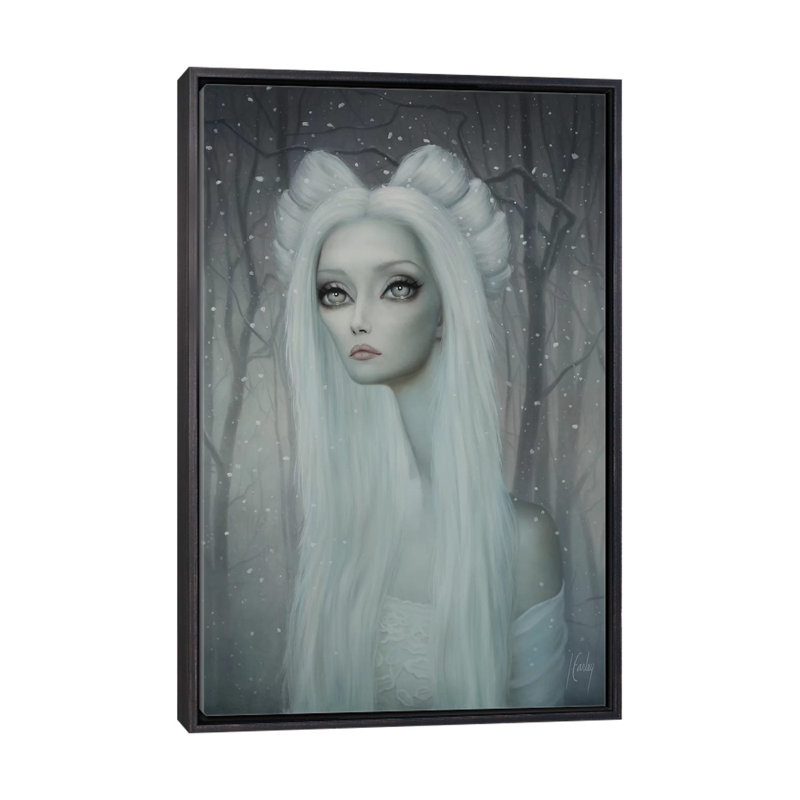 Angela par Inconnu - reproduction d'art, H 60 po x l 40po x P 1,5 po, Toile avec cadre noir patiné