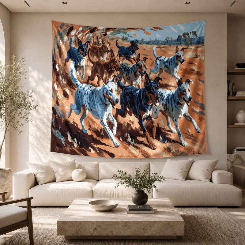 Tapisserie murale Dogs Koolie, 26 po x 36 po