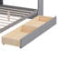Lits multifonctionnels en bois gris avec rangement et bureau d'étude