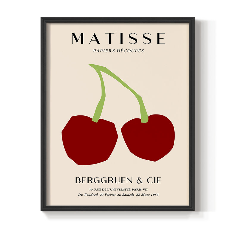 Matisse CLI Framed Print - Solid Wood, Black, 10" H x 8" W