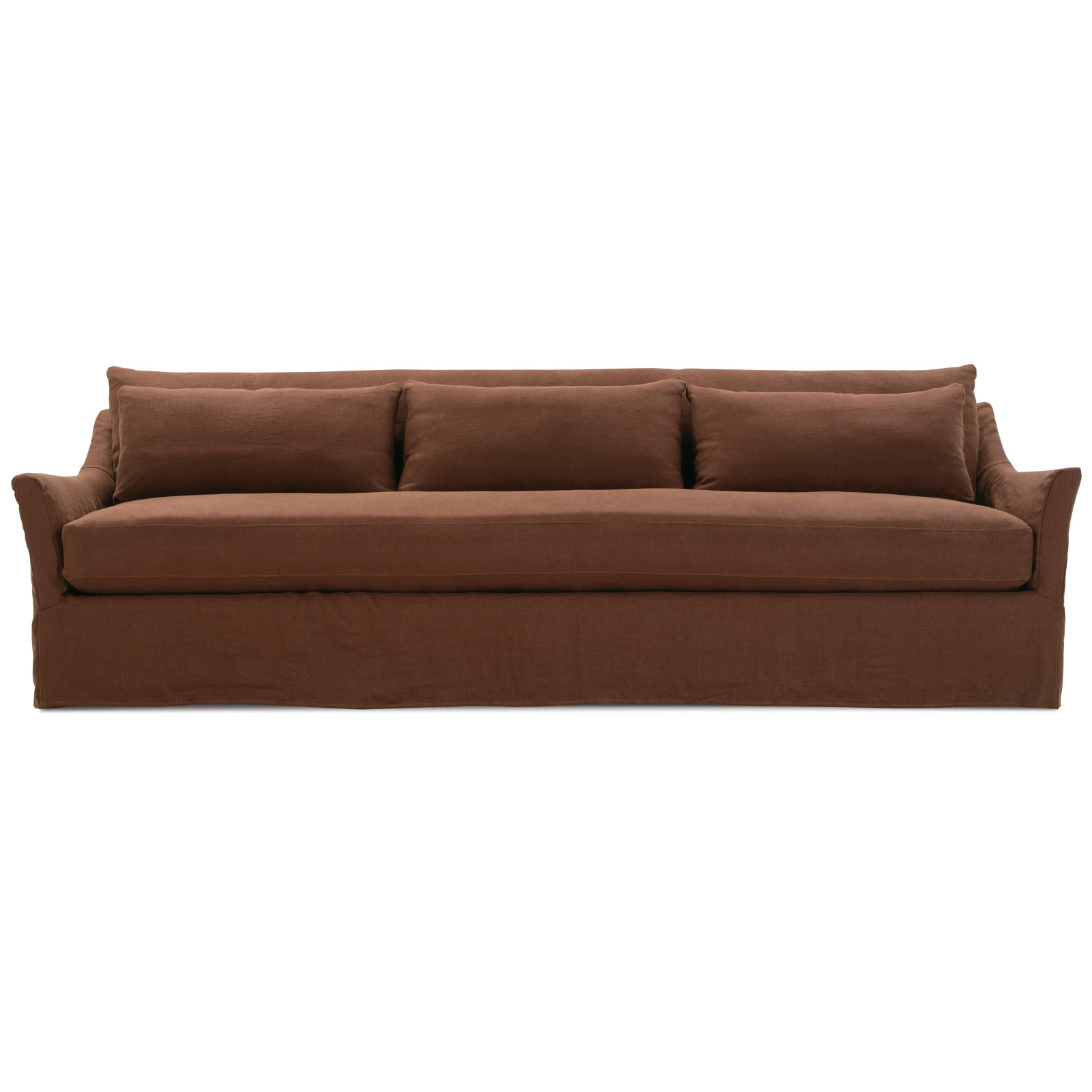 Stavro Upholstered Sofa, 35"H x 110"W x 41"D, Orange