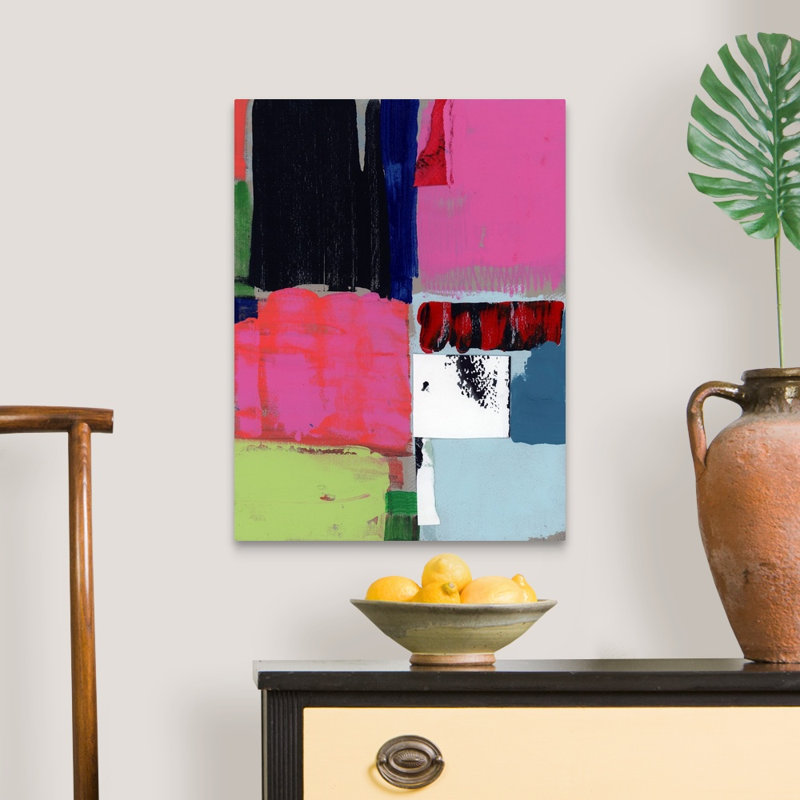 «Pink Blocks I», reproduction d'art, Toile tendue, H 24 po x l 18 po x 1,25 po