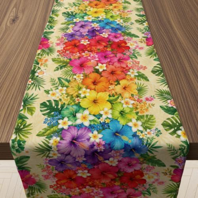 Chemin de table Luau Party Decorations - Tropical Hibiscus Plumeria