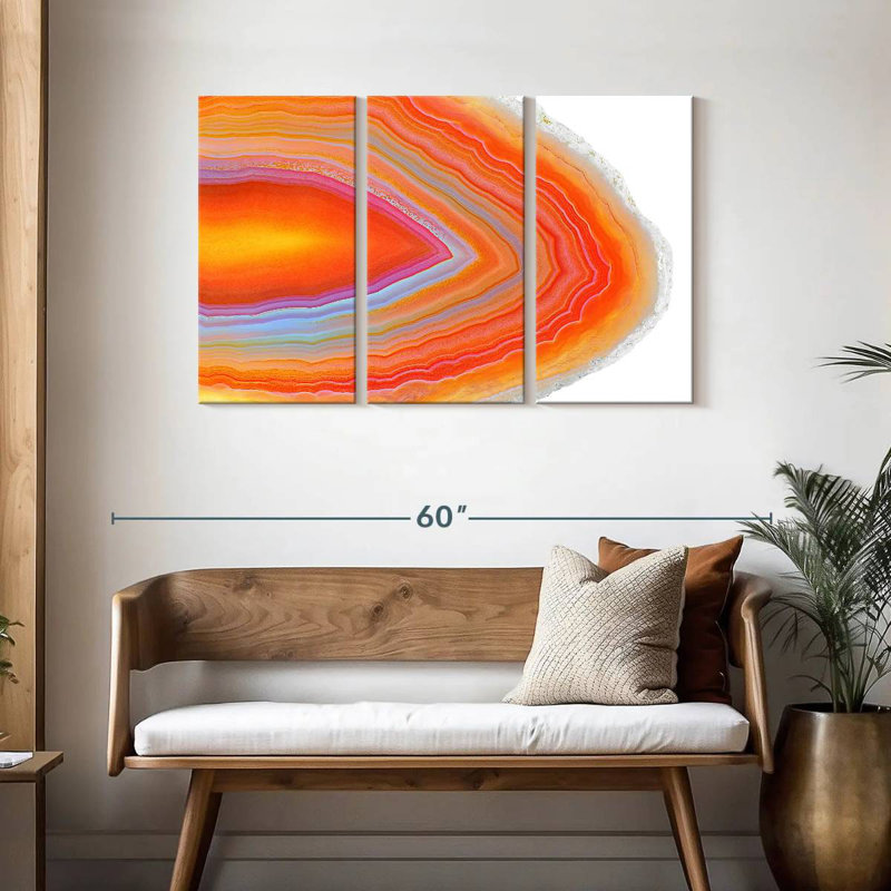 Cristal d'agate orange Alvord, H 28 po x l 45 po