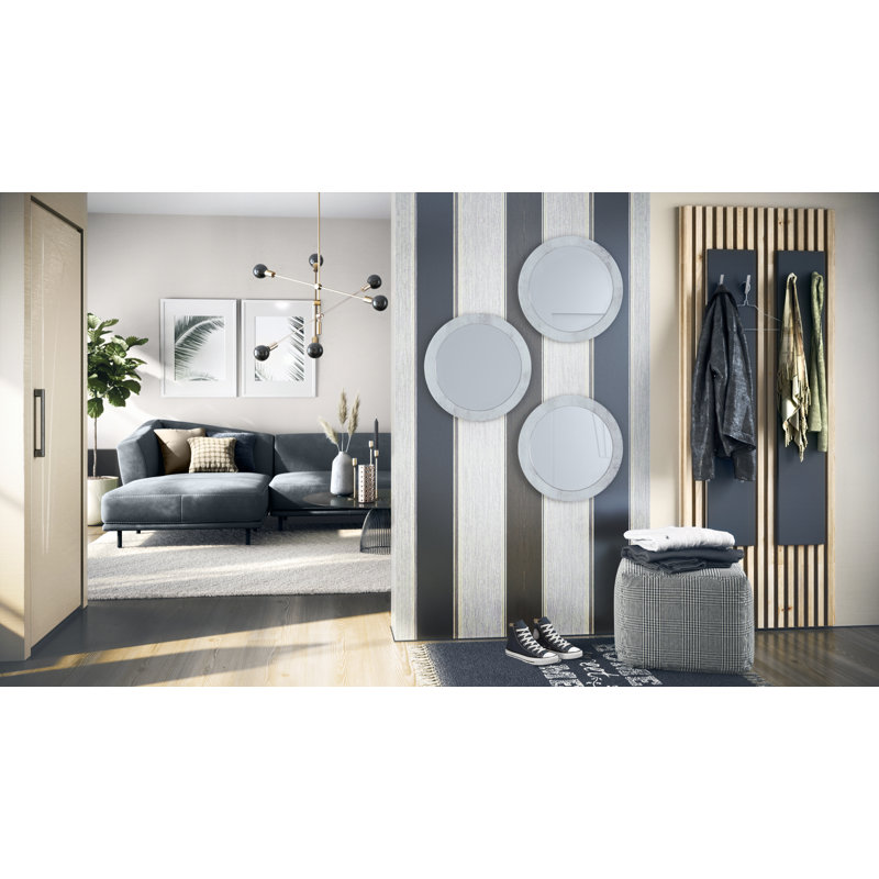 Colver Engineered Wood Flat Wall Mirror, Oxide Concrete Effect