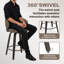 Tabouret de bar pivotant rembourré de 66 cm (26 po) avec cadre en bois-415481677-417237449
