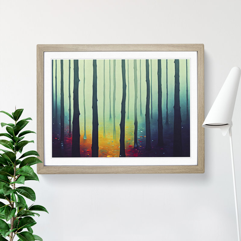 Colourful Forest Vol.2 - Single Picture Frame Print, Oak Framed, 34cm H x 46cm W x 2cm D