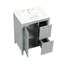 Meuble-lavabo moderne de 24 po en bois massif gris avec lavabo à deux tiroirs, tablette de rangement réglable et base 24 po