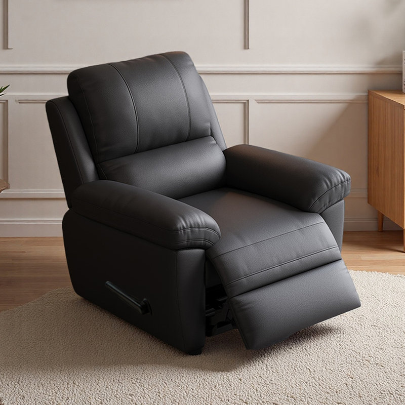 Fauteuil inclinable de loisirs ergonomique en similicuir, Noir