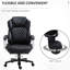 Fauteuil de bureau en noir pour grand et grand, avec hauteur réglable, siège pivotant à haut dossier pivotant et coutures en losange, noir, 360 °