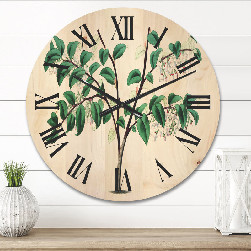 Horloge murale Leaves Plants I, Moyen