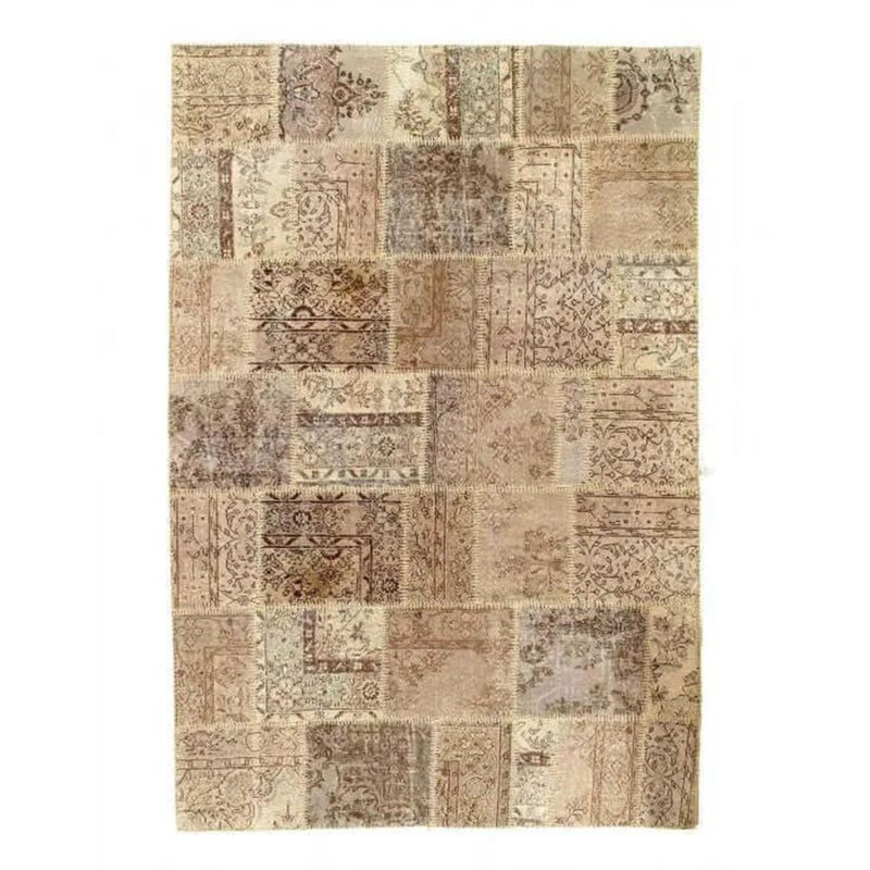 Canvello Beige Turkish Patchwork Rug - 6' X 8'11"