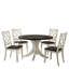 Ensemble de 2 chaises en bois massif blanc antique à dossier unique