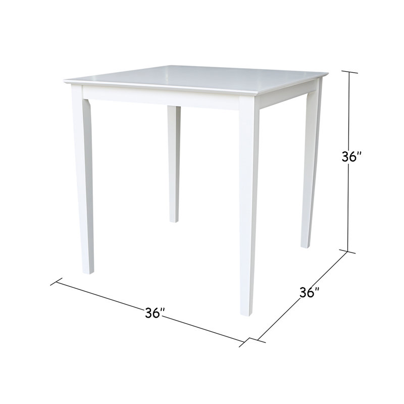 Dalonzo Counter Height Solid Wood Dining Set, White, 5 Pieces