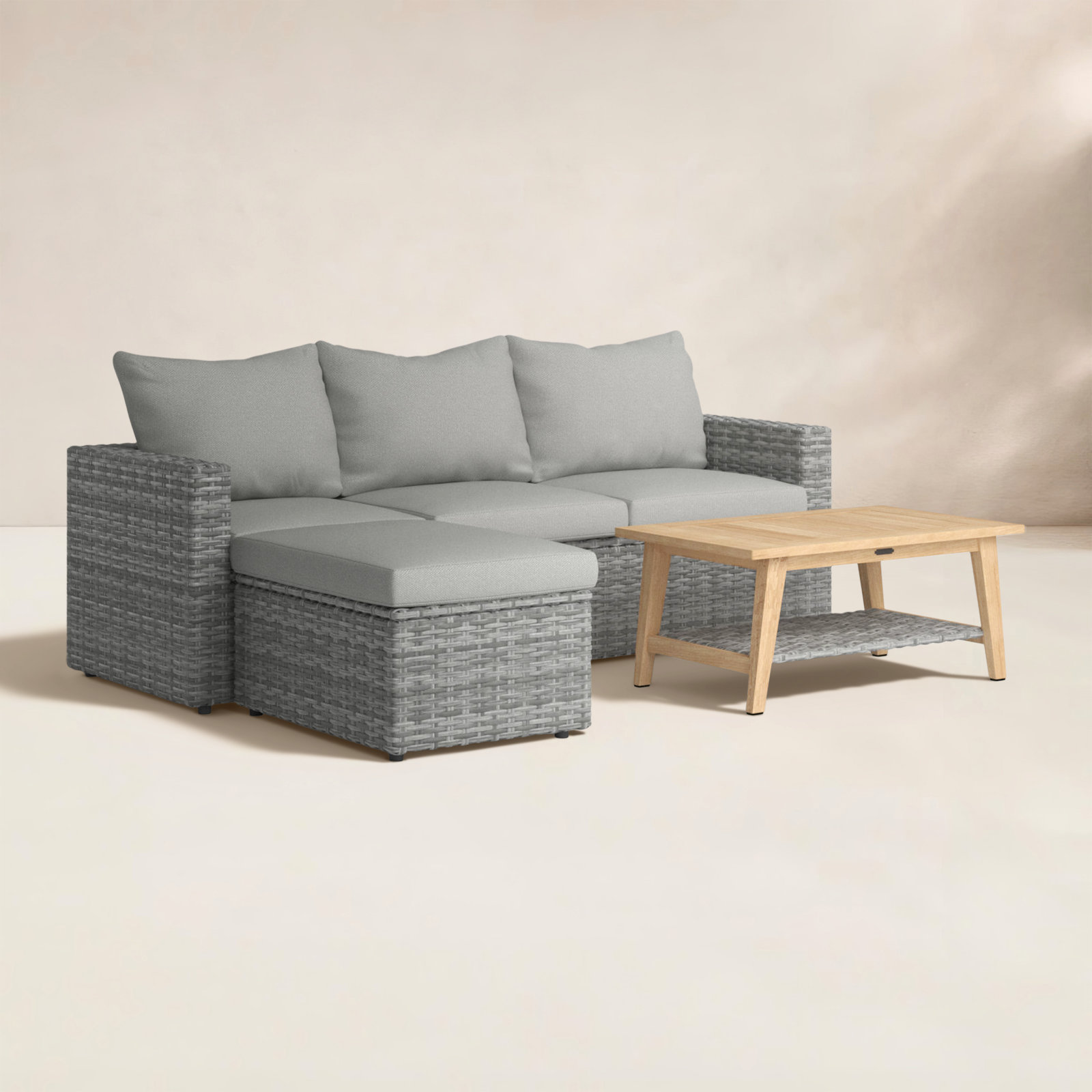 Genesis 3-Person Teak Patio Seating Group
