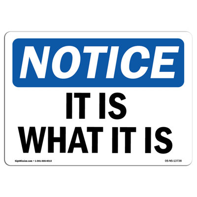 Plaque en aluminium «It Is What It Is» 18 x 24