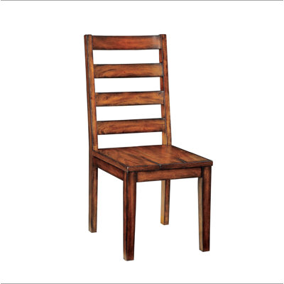 Ensemble de 2 chaises de salle à manger en bois massif au fini bois de tabac de style industriel