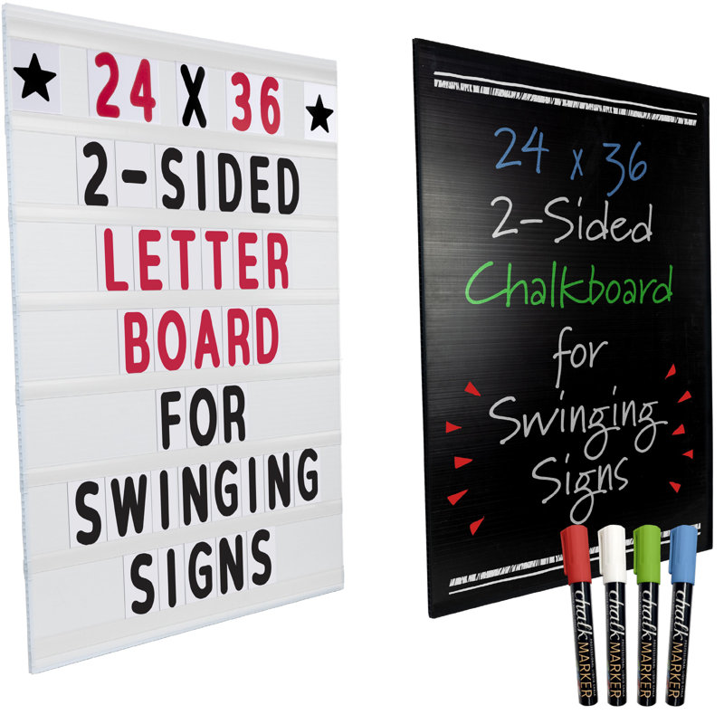 Excello Global Products 24" x 36" Replacement Changeable Letter Message Board for Swinging Signs