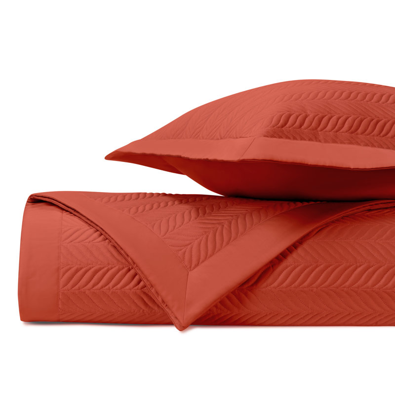 Egyptian Certified Cotton Coverlet Set, Twin Coverlet + 1 Standard Sham, Lobster