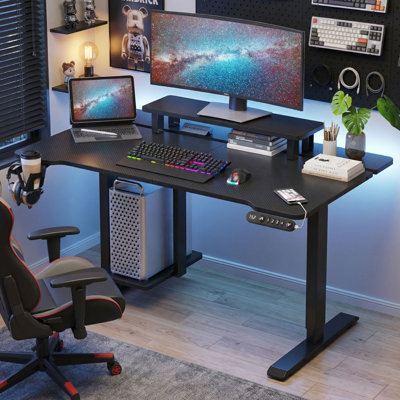 63" Smart Electric Standing Desk with Monitor Stand, Dual-Motor Height Adjustable Workstation, Movable Cable Panel, Type-C Charging