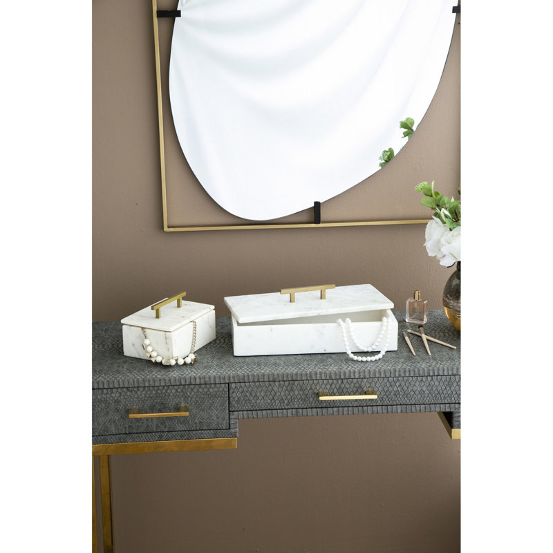 Miroir coquelicot en métal doré 30x1x40 ", 41,1 po x 29,65 po
