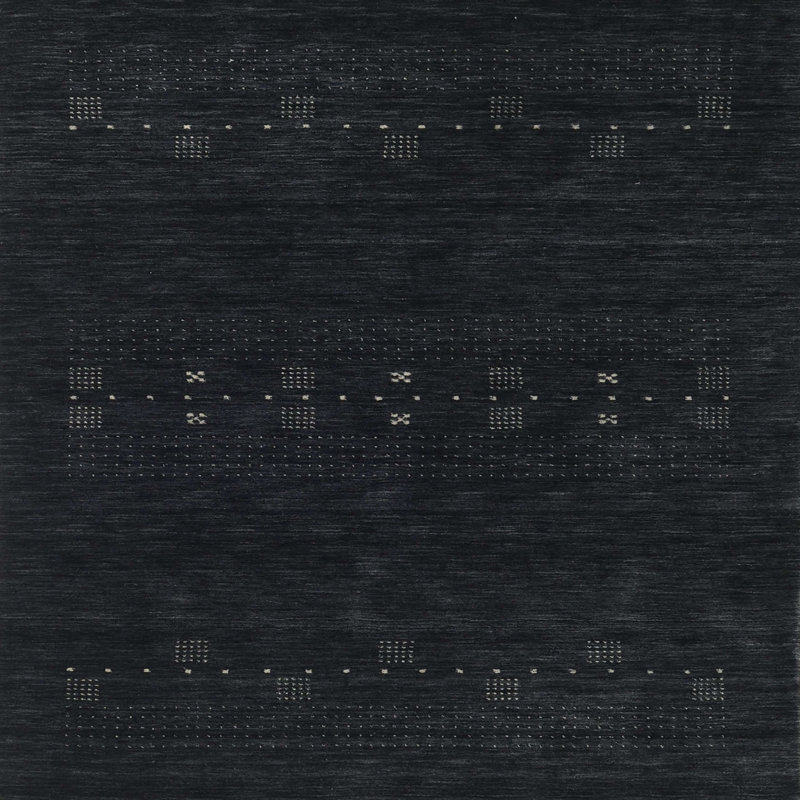 Tapis abstrait noir, Carré 7 pi