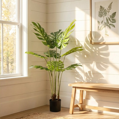 Artificial Trees in Various Sizes,Faux Tree in Black Planter, Lifelike Fake Plant for Indoor and Outdoor Decor