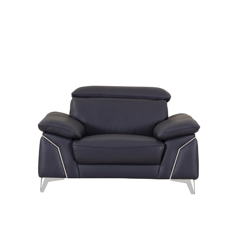 Fauteuil en cuir italien Global United, Gris anthracite