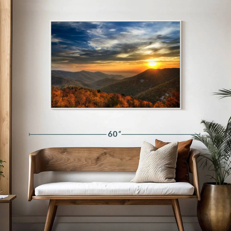 Shenandoah Sundown, Cadre flottant blanc, 46 po x 31 po
