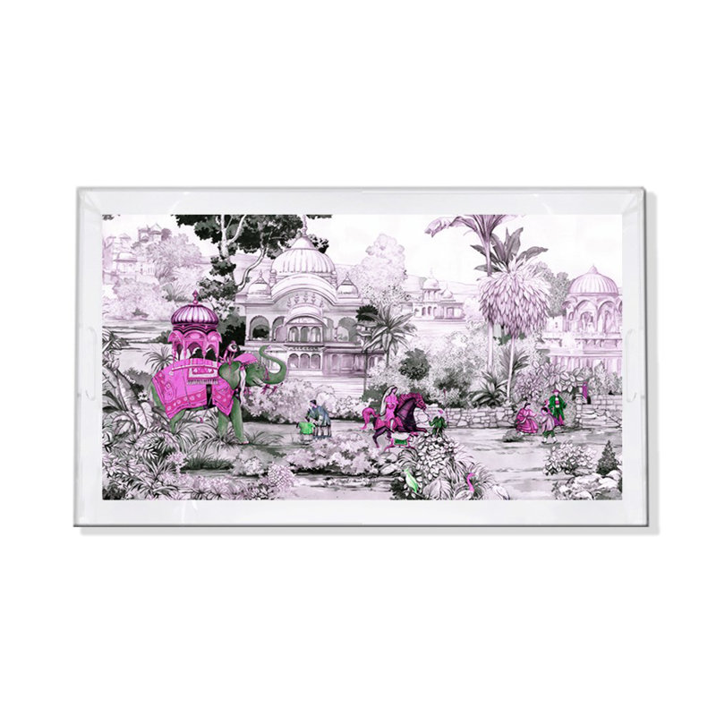 Plateau décoratif India India, Vert-de-gris, H 2 po x l 12,5 po x P 7,75 po