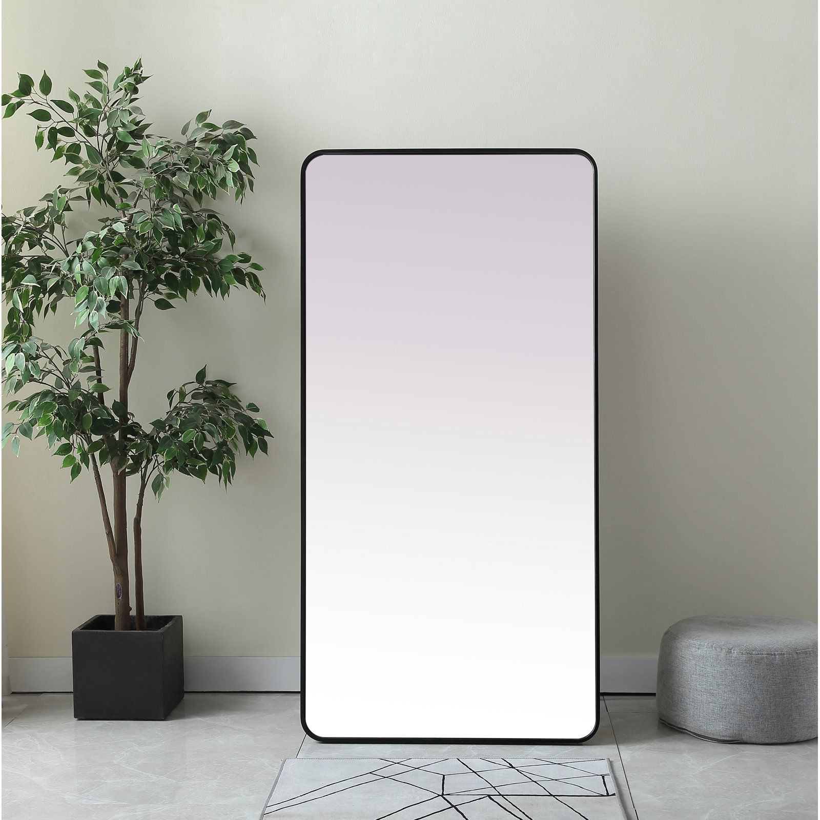 Sabine Full-Length Mirror, Black, 60" x 30"