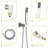 Ceiling Mount Shower System In Brushed Nickel - 12" Square Waterfall Tub Spout 3 Function, Rainfall & Handheld Valve Easy Installation And Cleanliness Featurette Disinfection-124583848