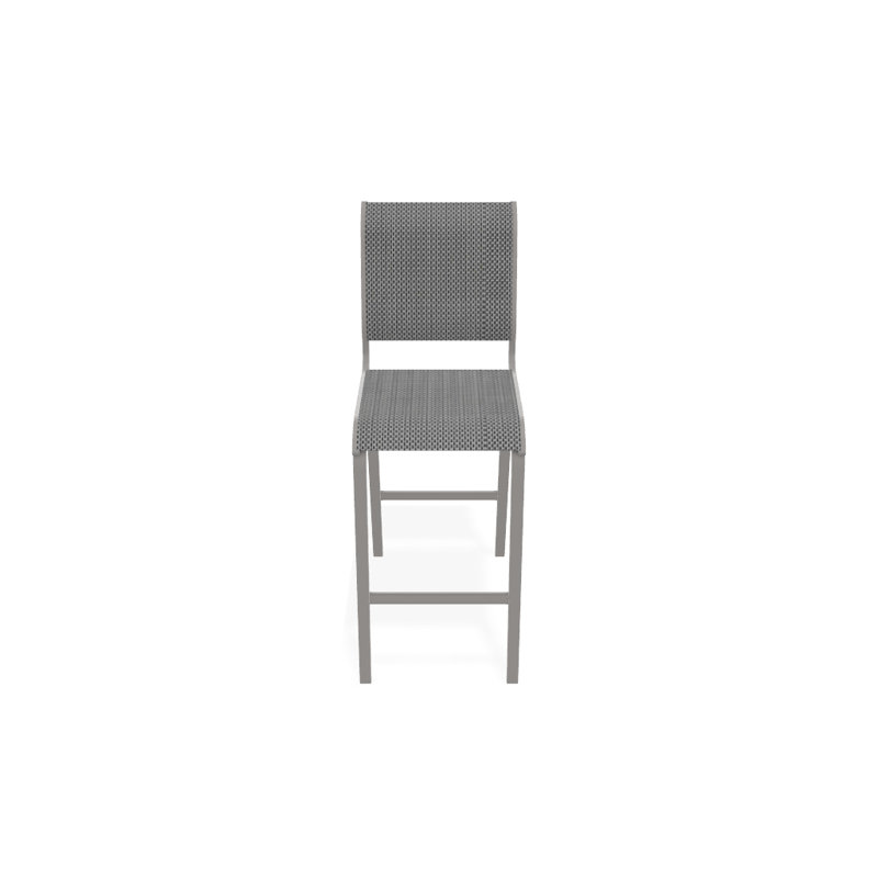 Tabouret de bar 29,5 po Holna, Gris chaleureux texturé, Nickel