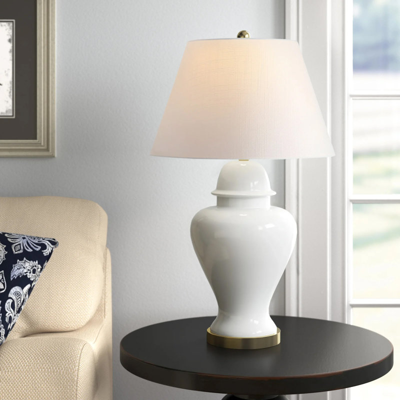 Ceramic Table Lamp, White