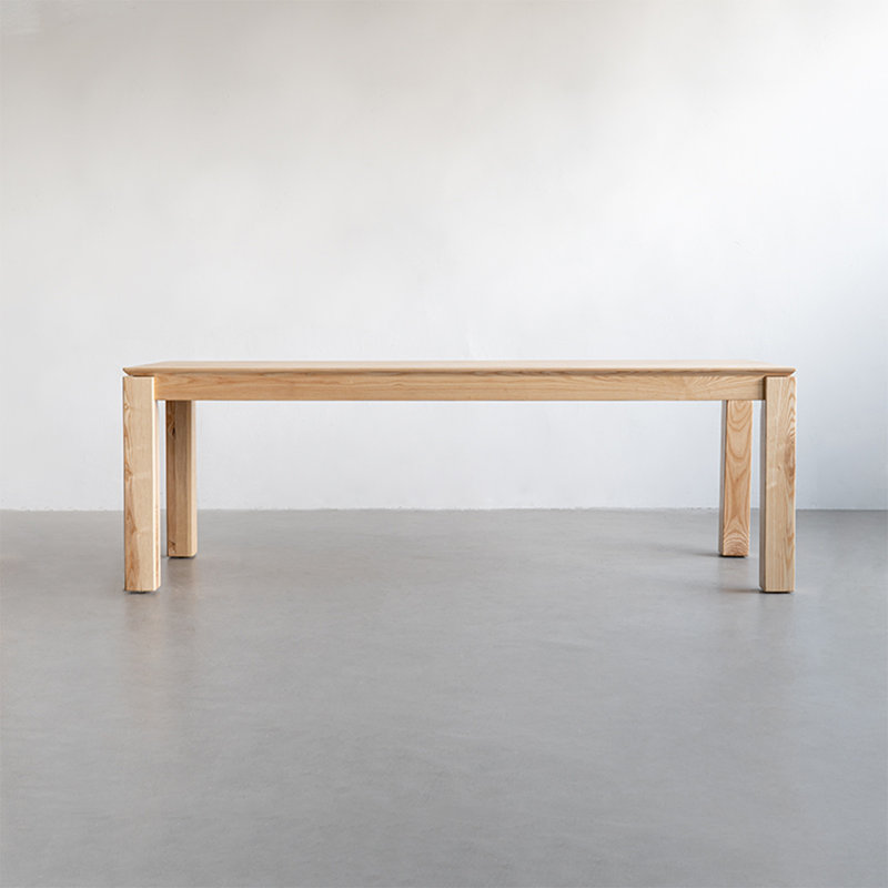 Burlywood Rectangular Solid Wood Dining Table, 29.53”H x 94.49”L x 33.46”W