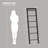  Blanket Ladder Shelf, Decorative Quilt Rack, 7-Tier Farmhouse Ladder Holder Organizer with 4 Removable Hooks-593854461-599336925