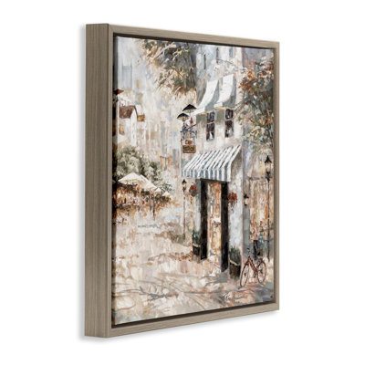  City Bistro Shopfront Framed Floater Canvas Wall Art by Ruane Manning