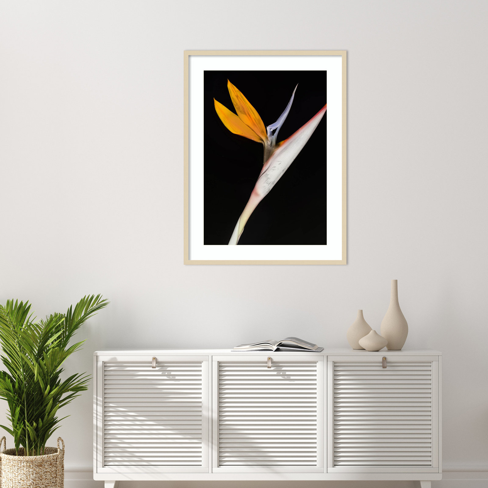 Olcott "Bird of Paradise" Print, 41" H x 31" W, Brown