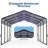 12x20 FT Metal Carport with Galvanized Steel Frame & Roof, Heavy-Duty All-Weather Shelter-124530845