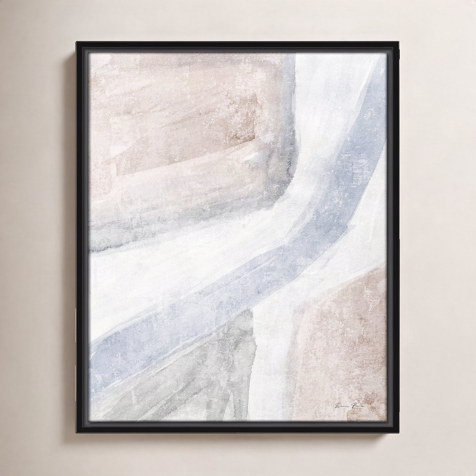 Helmsford "Soften 1" Painting, 21.5" H x 17.5" W x 2" D, Black