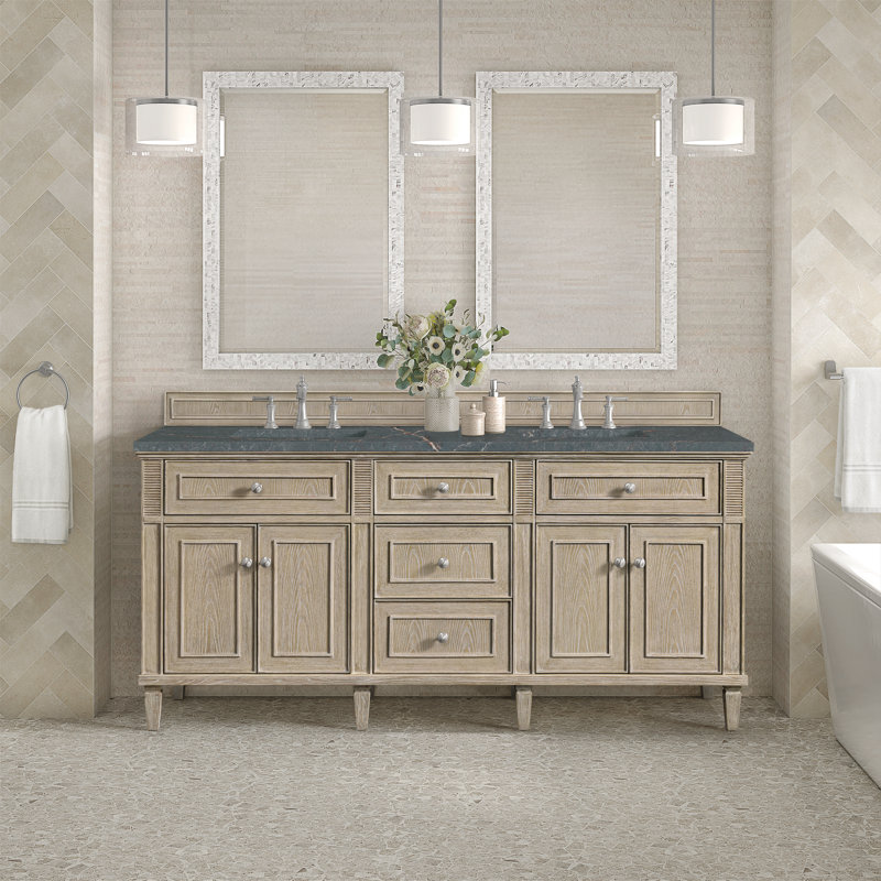 Lorelai 72'' W Double Vanity, Black Onyx, Siberian